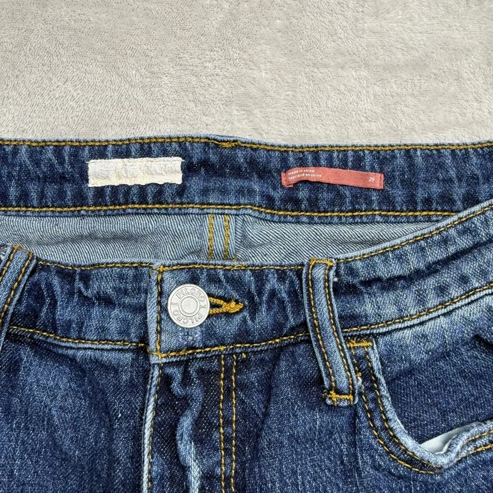 Pilcro‎ Slim Boyfriend Crop Jeans Women's 29 Blue Distressed Denim Anthropologie